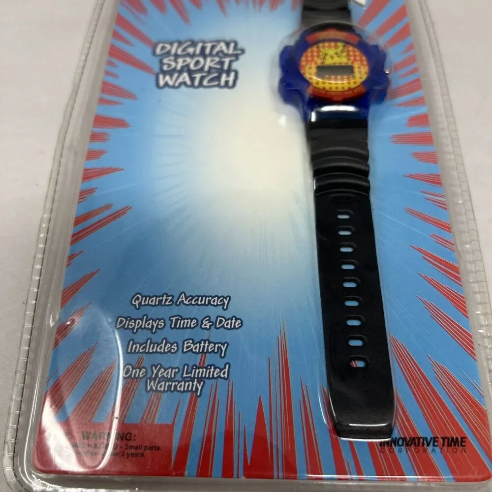 Vintage 1999 Nintendo Pokemon Digital Sport Watch Pikachu New